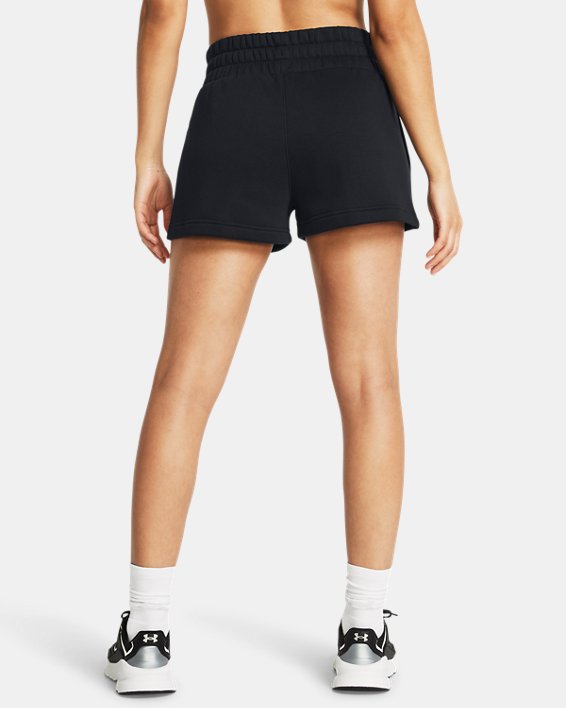 Women's UA Icon Fleece Boxer Shorts in Black image number 1